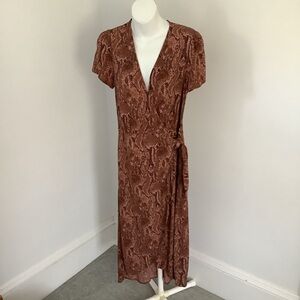 Express Chocolate Brown Snakeskin Wrap Dress Sz. S